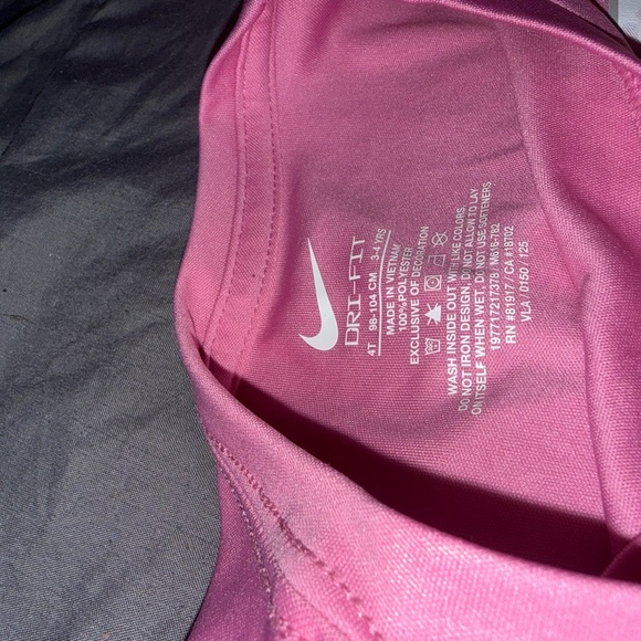 Nike Girls Pink and White Athletic Tee & Floral Shorts Set - Picture 3 of 3